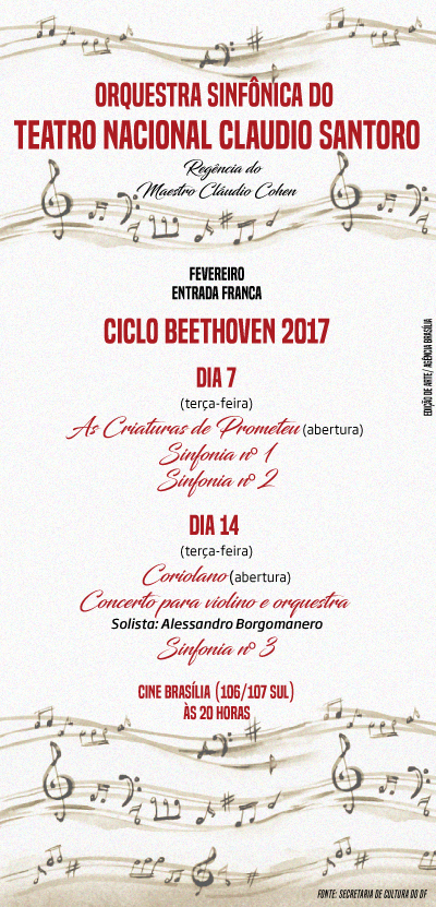 programação de fevereiro da Orquestra Sinfônica do Teatro Nacional Claudio Santoro