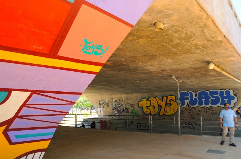 Em julho deste ano, a Galeria dos Estados ganhou intervenção de grafiteiros e se tornou uma galeria a céu aberto | Foto: Lúcio Bernardo Jr./ Agência Brasília