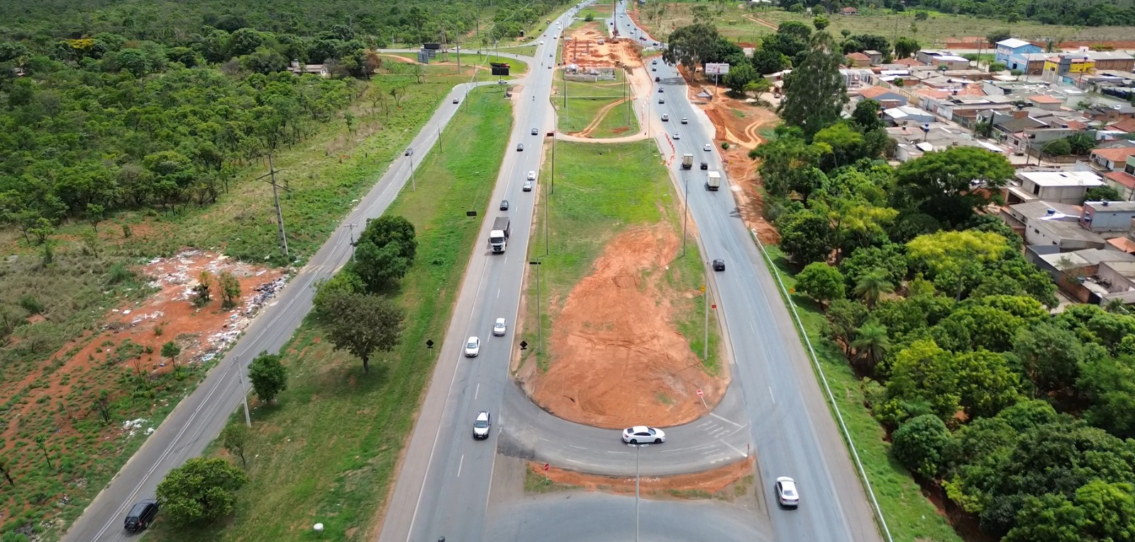 Viaduto de acesso a Planaltina, entre a BR-020 e a DF-128, está na fase de fundação
