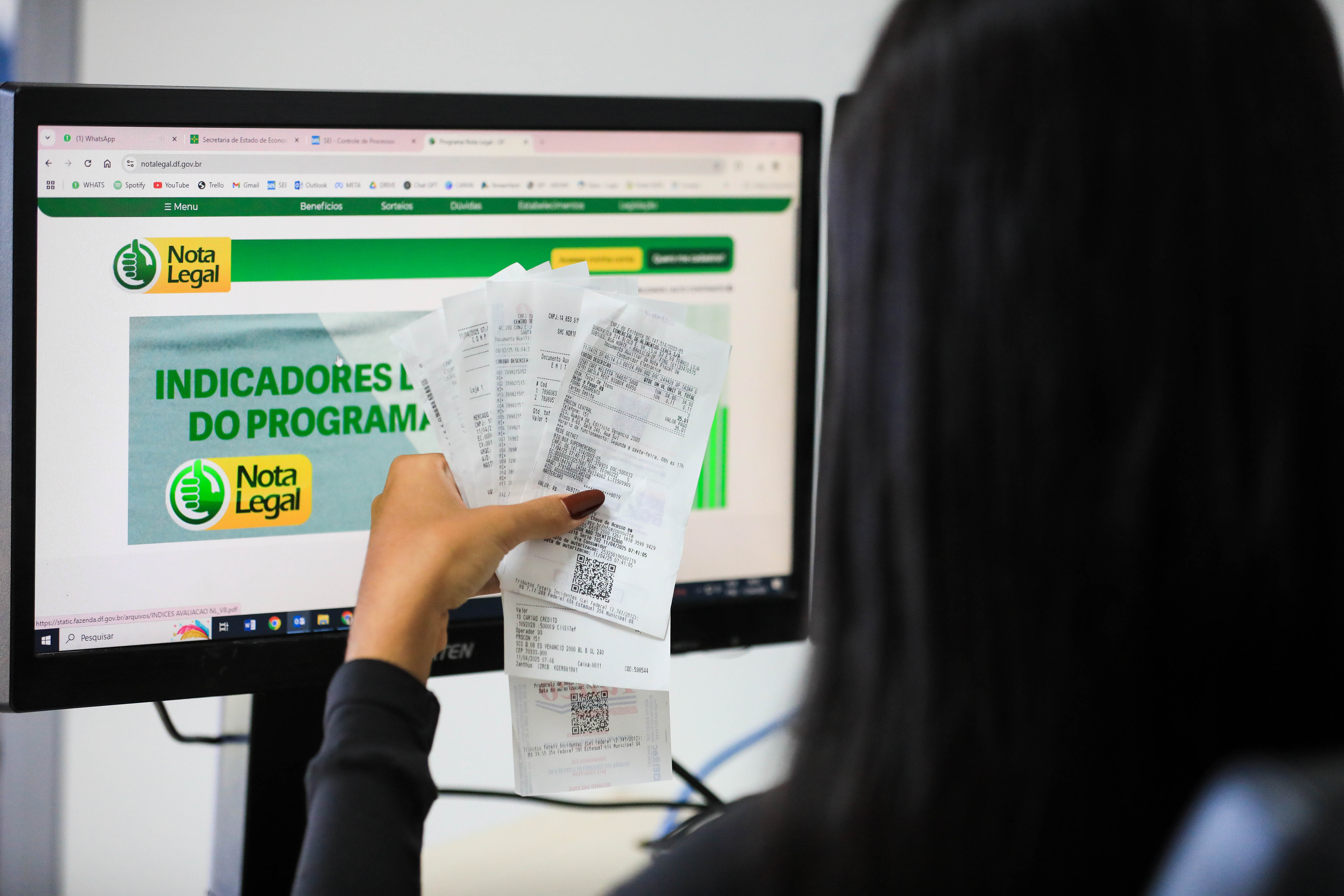 Indique sua conta bancária para receber créditos em dinheiro do Nota Legal