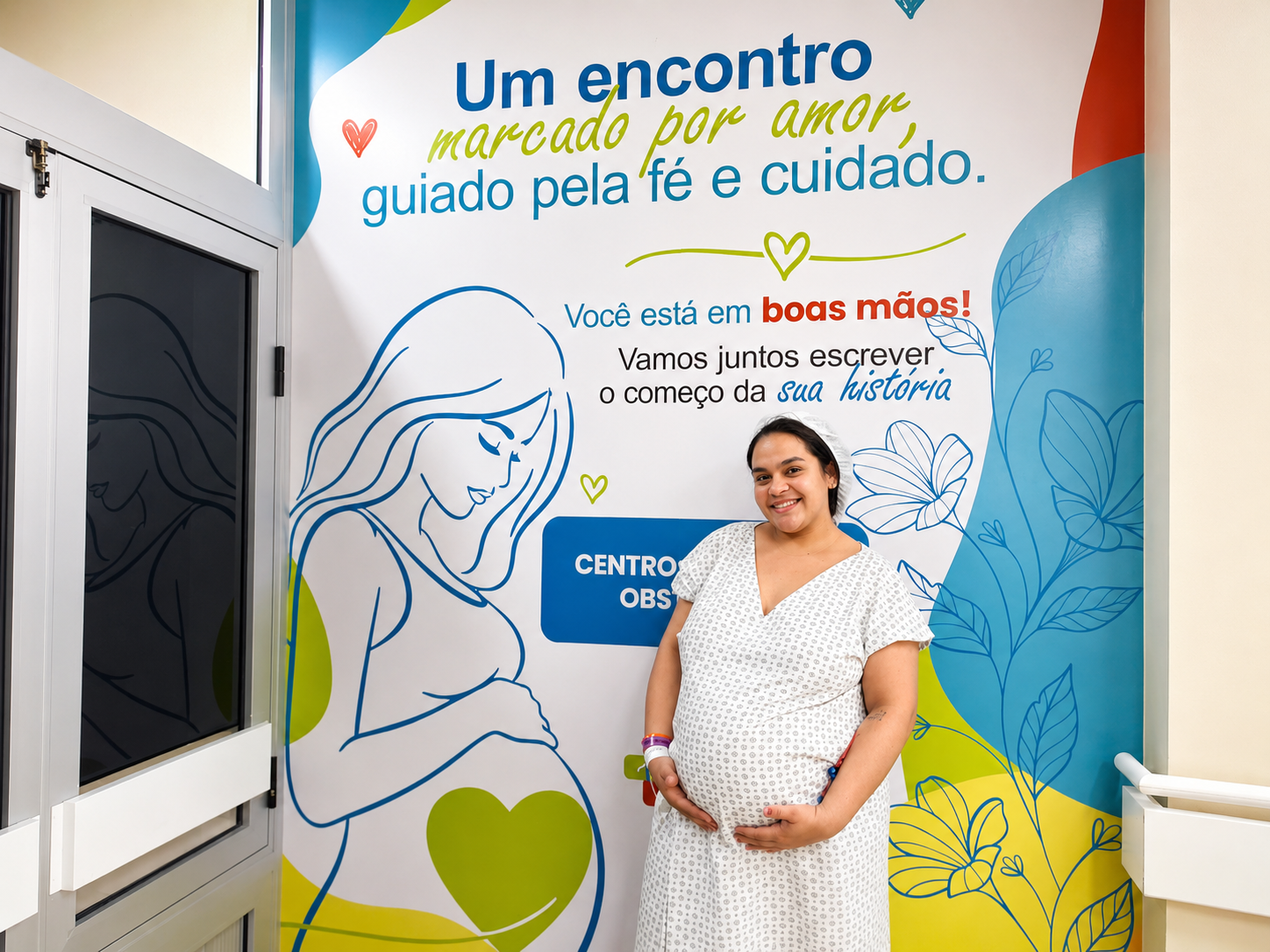Painel de fotos no HRSM permite que gestantes guardem uma imagem dos instantes que antecedem o parto