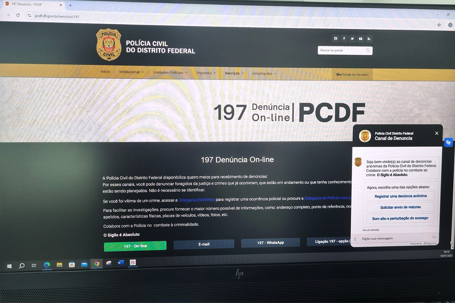 Chatbot representa 20% dos registros de denúncias anônimas à Polícia Civil