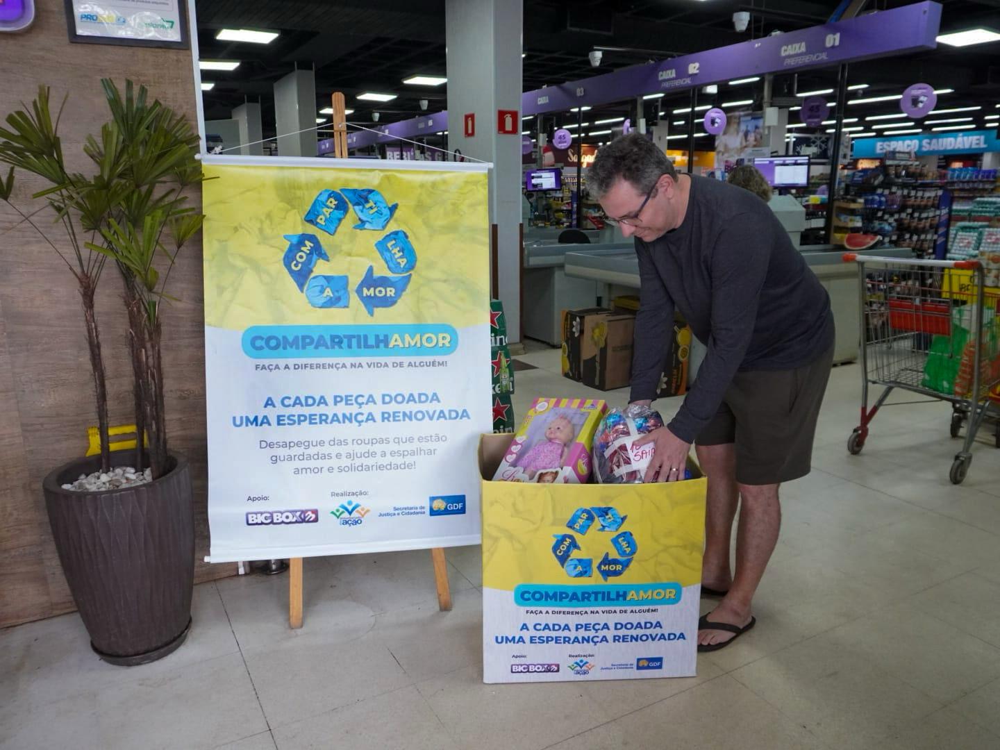 Campanha Compartilha Amor arrecada roupas, calçados e brinquedos para comunidades vulneráveis do DF