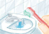 economia de água ao escovar dentes