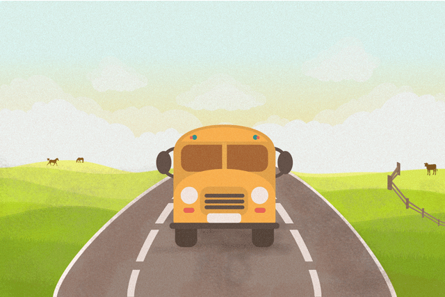 Ônibus escolar em áreas rurais
