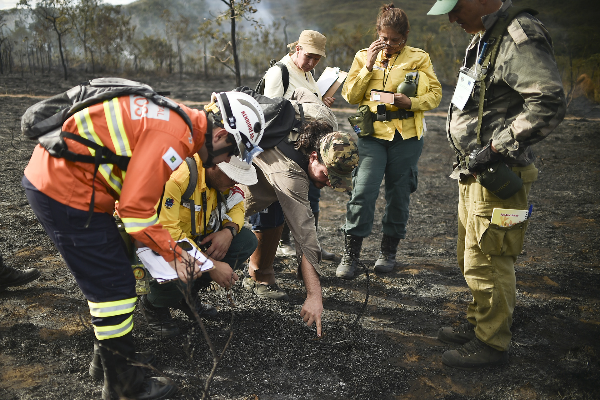 Servidores participam de curso para capacitação em perícia de incêndios florestais.