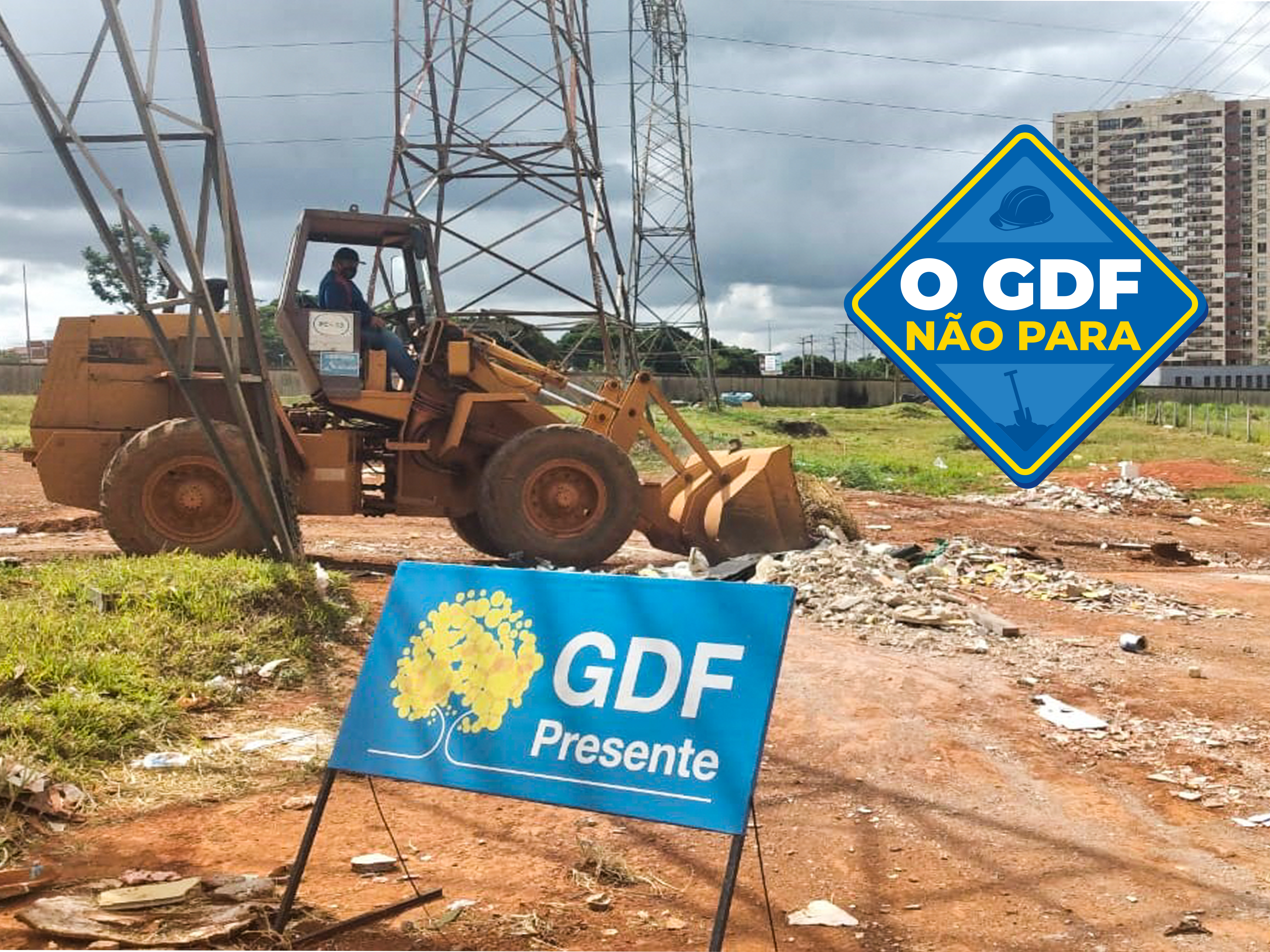 Nesta semana, o GDF Presente iniciou uma nova limpeza da área de mil metros quadrados, sob uma rede de energia da CEB | Foto: Divulgação/GDF Presente