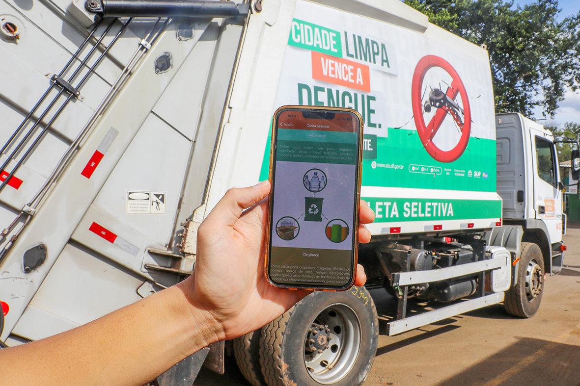 Aplicativo SLU Coleta DF permite acompanhamento em tempo real da rota dos caminhões de lixo